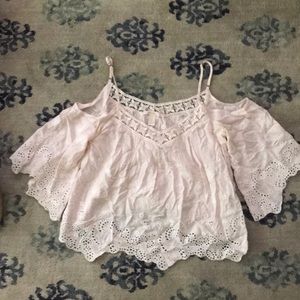 Cold shoulder Eyelet top